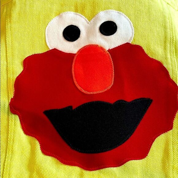 KIDS DREAM Sesame Street Elmo Neon Custom SZ Med Snap Denim Jacket FINAL PRICE - Picture 4 of 8